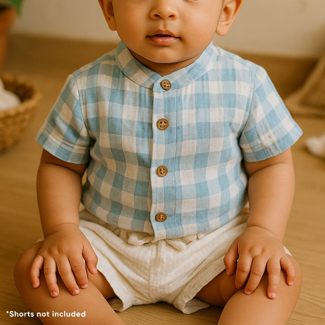 Eco Cotton Baby Shirt – Prewashed Muslin, Gentle & Soft