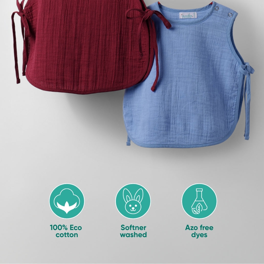 Infant Muslin Jhabla Pack of 2 - Eco Cotton, Softner Washed