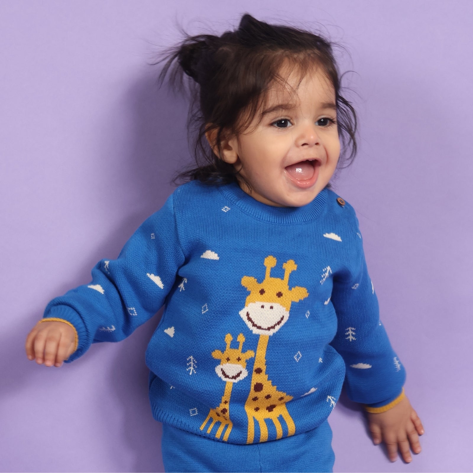 Blissful Giraffe Duo Jacqaurd Sweater