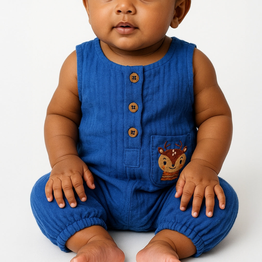 Newborn Unisex Romper in 100% Eco Cotton –Prewashed &  Easy Snap Closure