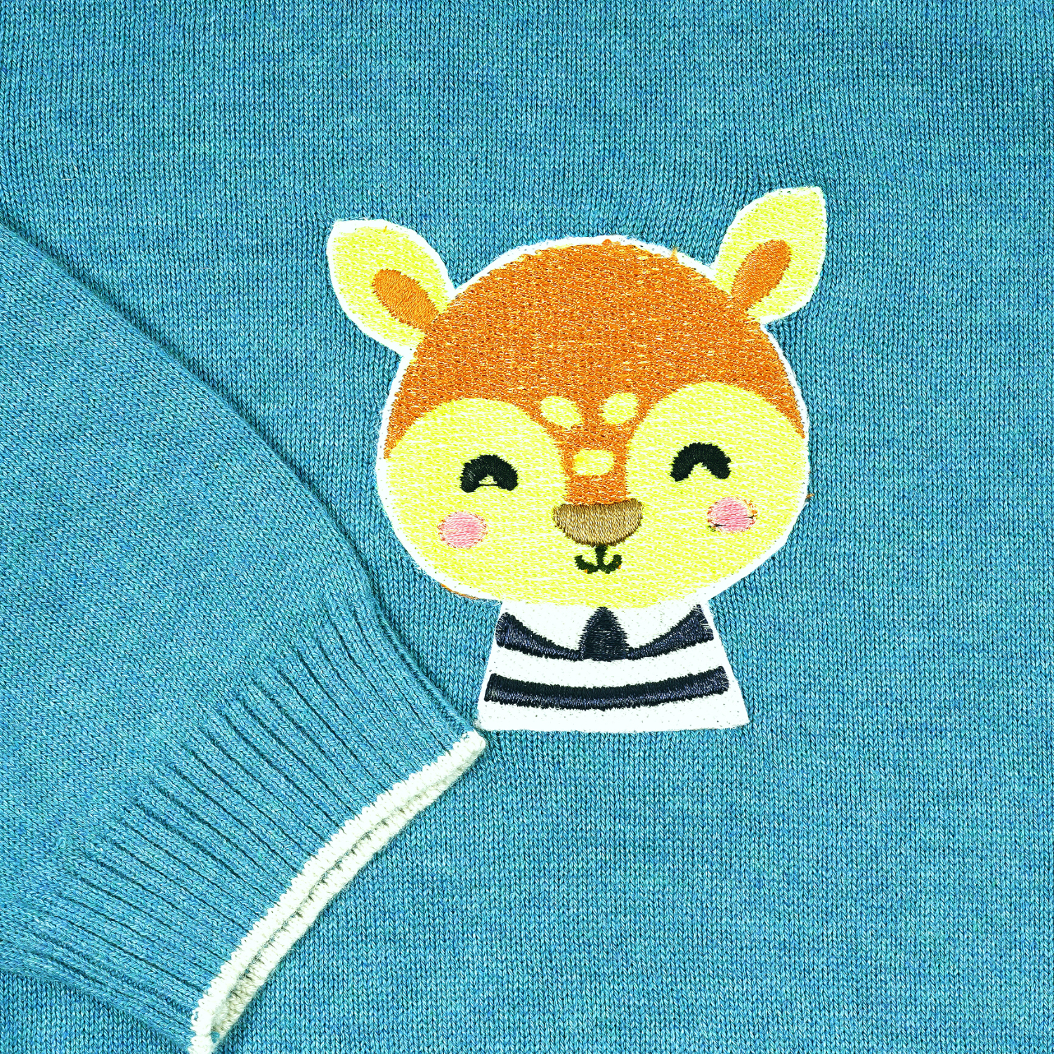 Blissful Reindeer Teal Sweater