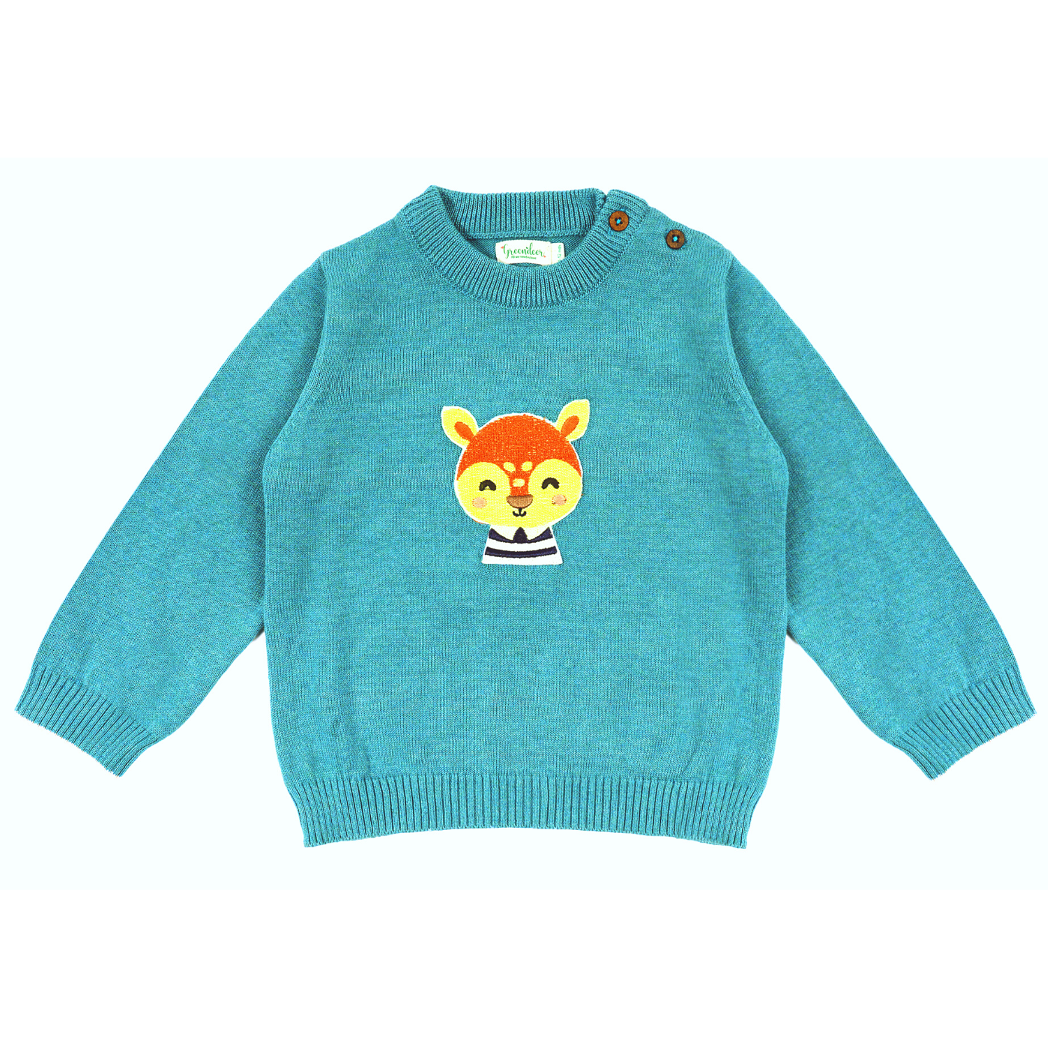 Blissful Reindeer Teal Sweater