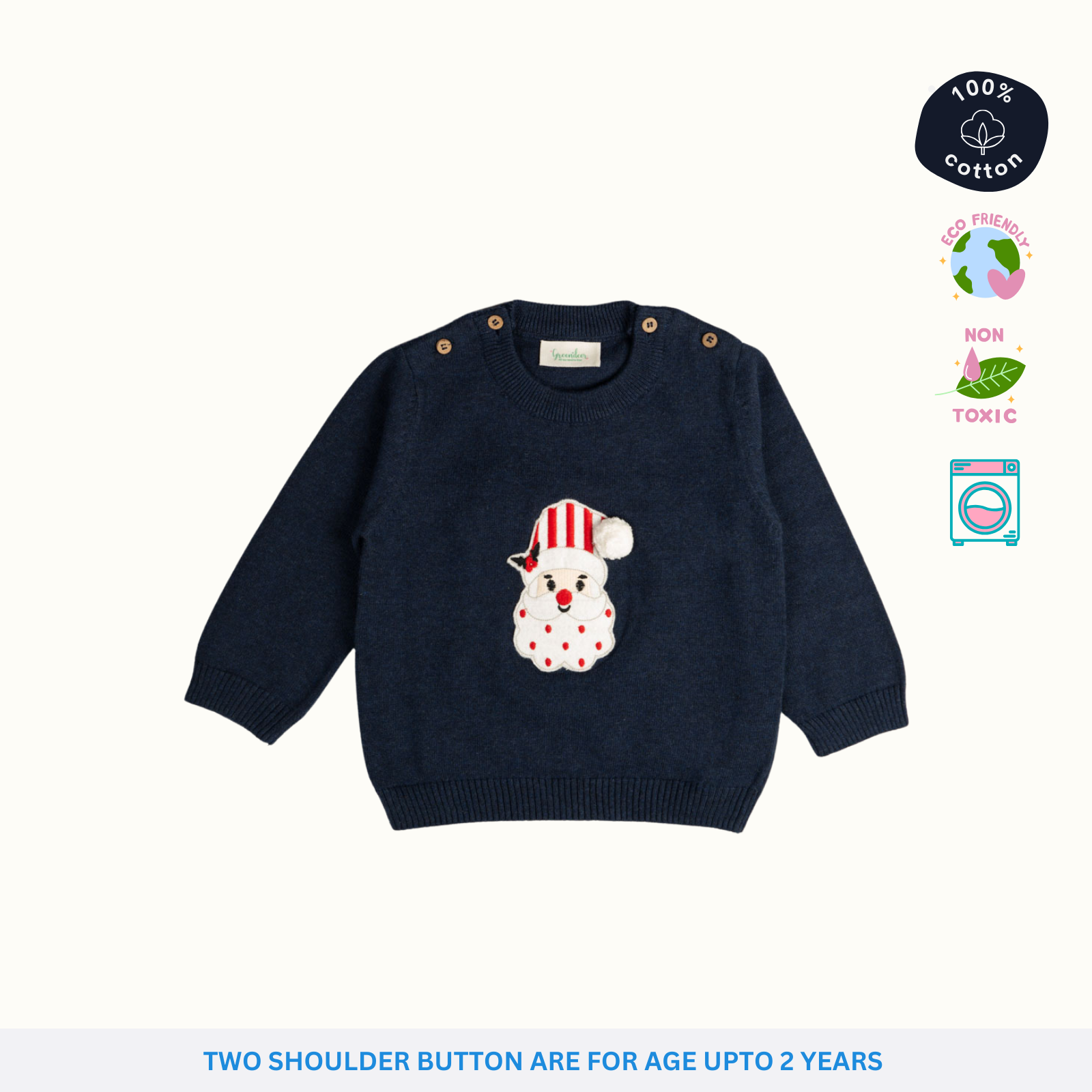 100% Cotton Navy Secret Santa Sweater