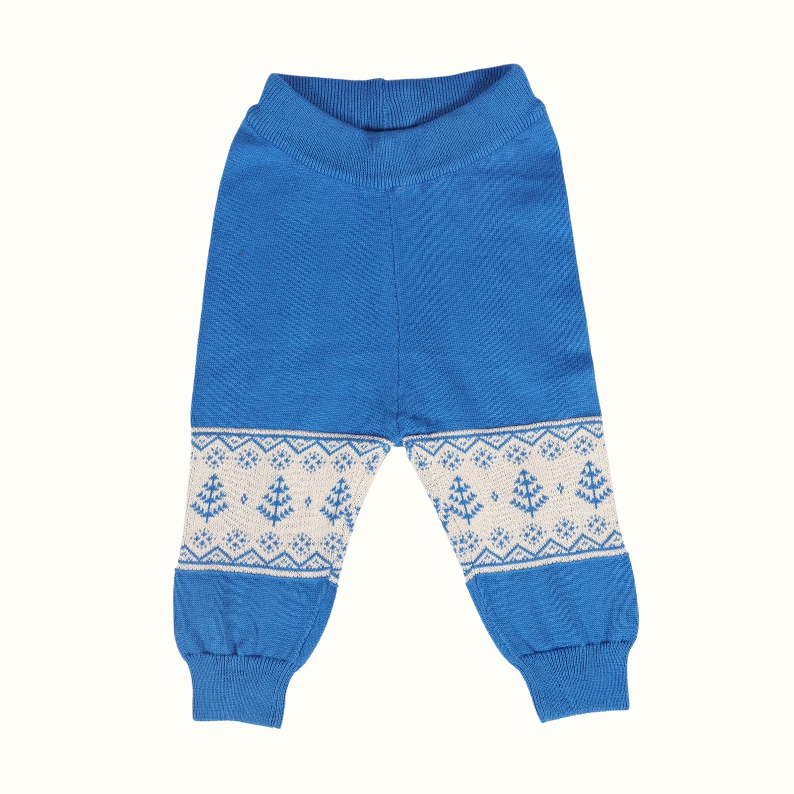 Greendeer Jaunty Reindeer 100% Cotton Jacquard Sweater with Lower - Greek Blue