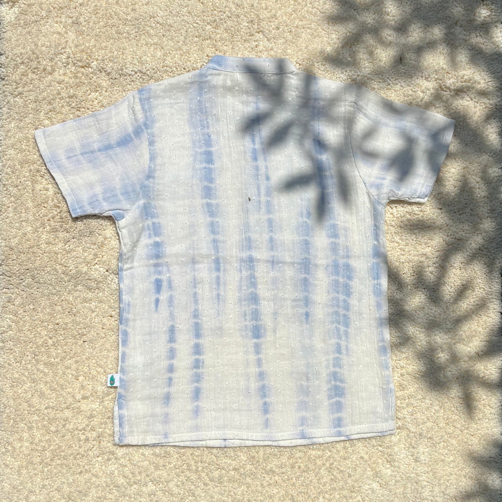 Resort 3/4th Placket 100% Cotton Kurta Shirt Blue & White