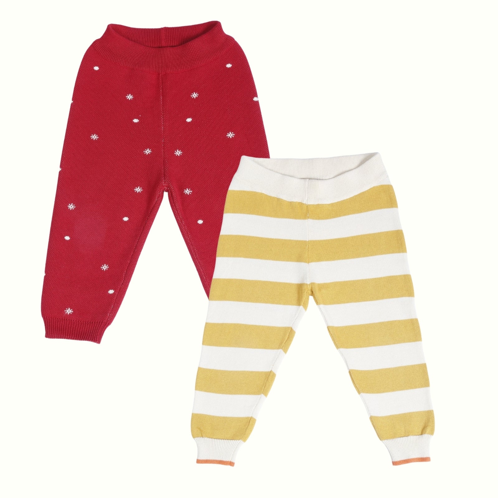 Greendeer Cherry Red Snow Fall & Red Pine Tree 100% Cotton Lower Set of 2
