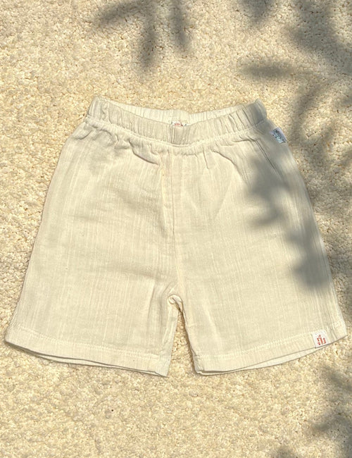 Kids of Greendeer 100% Cotton Resort Shorts Off White