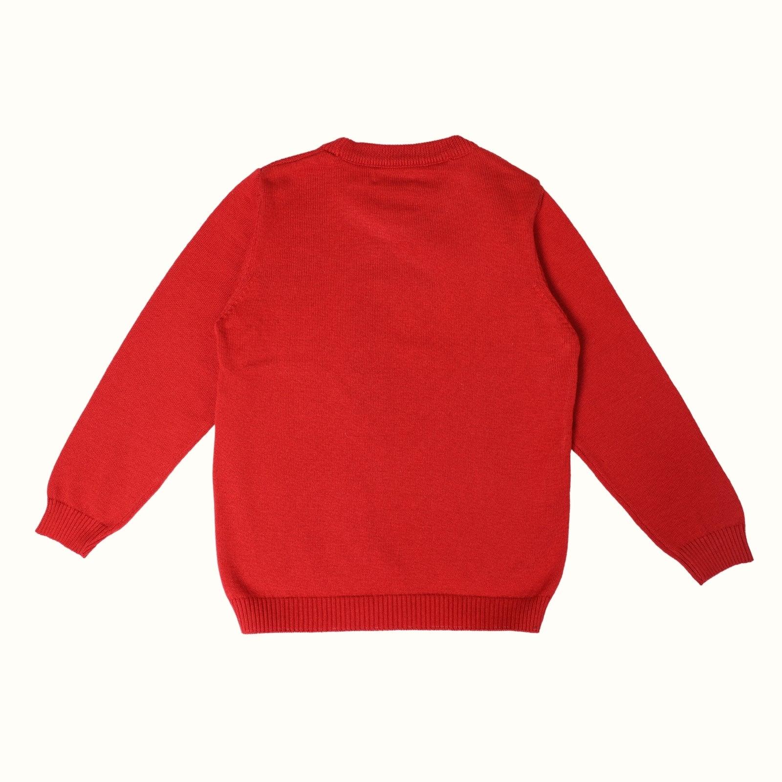 Greendeer Lighhearted 100% Cotton Reindeer Jacquard Sweater - Cherry Red