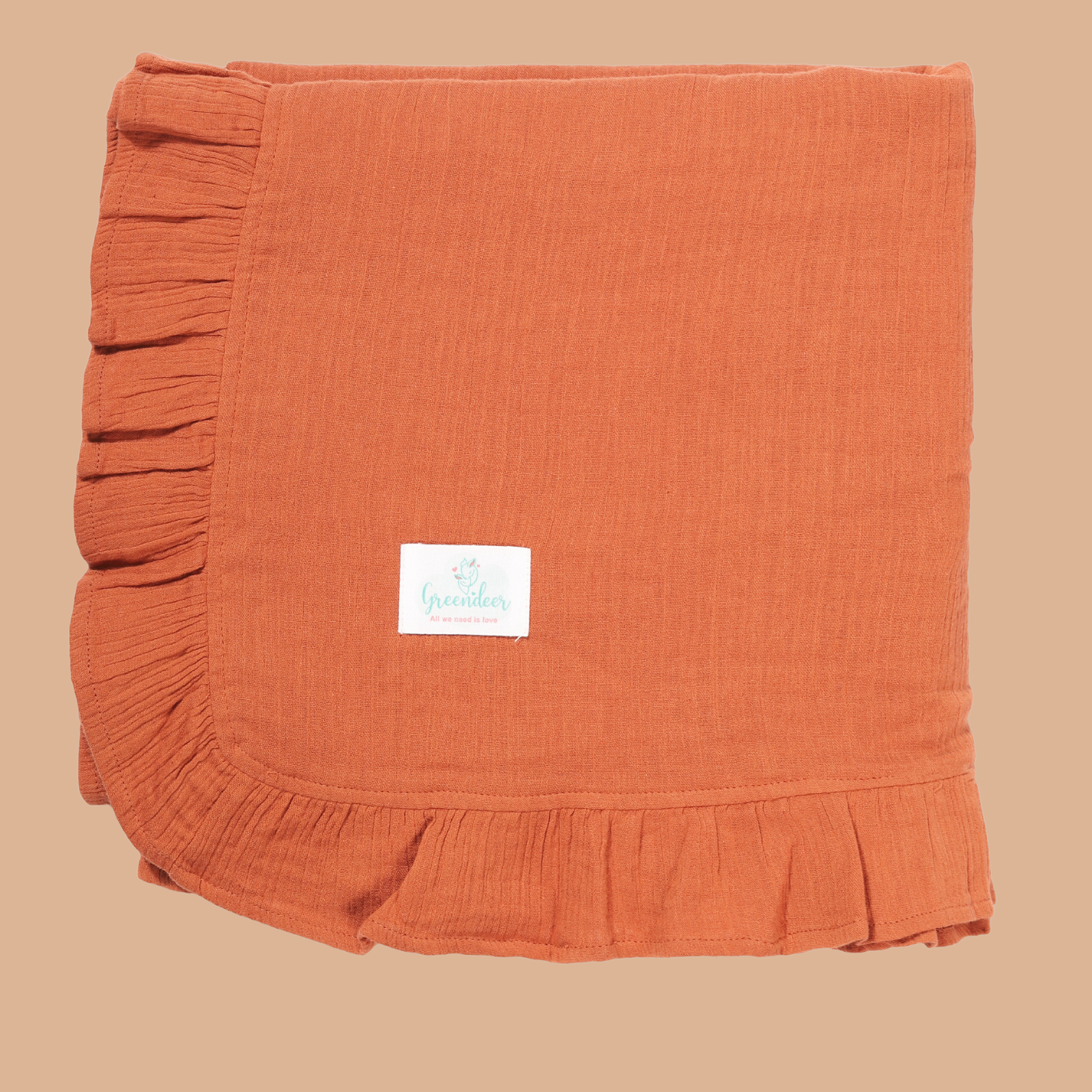 Greendeer 100% Crinkle Cotton Rust Swaddle Cloth