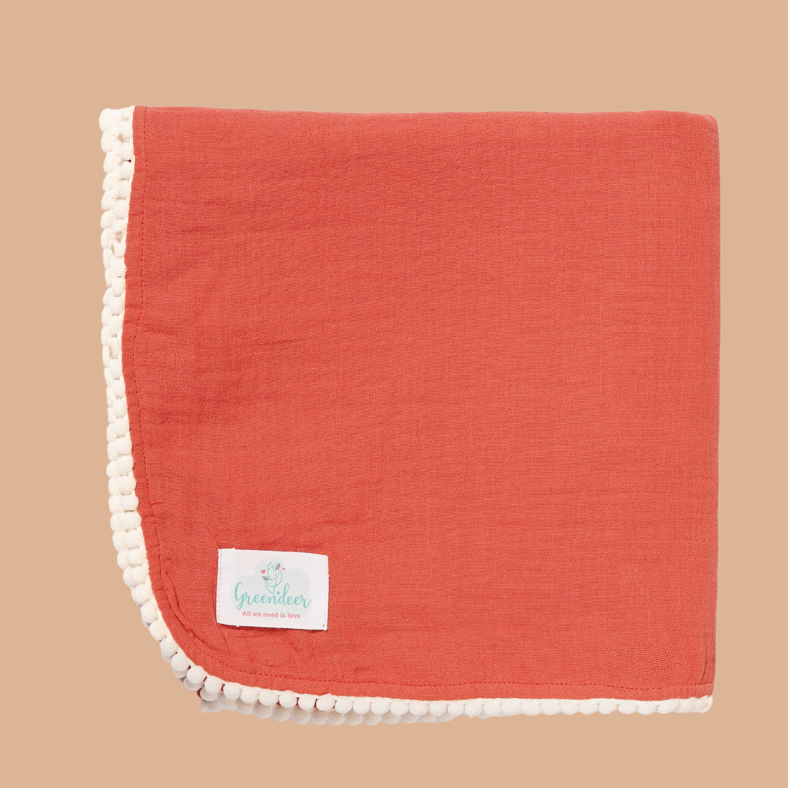 Greendeer 100% Crinkle Cotton Carrot Swaddle Cloth