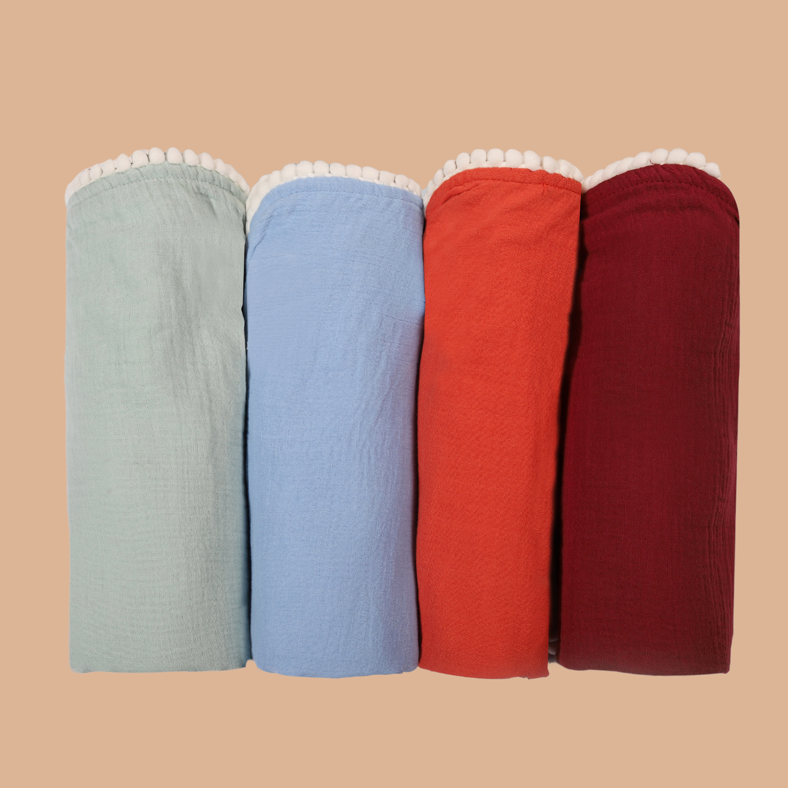Greendeer 100% Crinkle Cotton Swaddle Cloth - Pack of 4