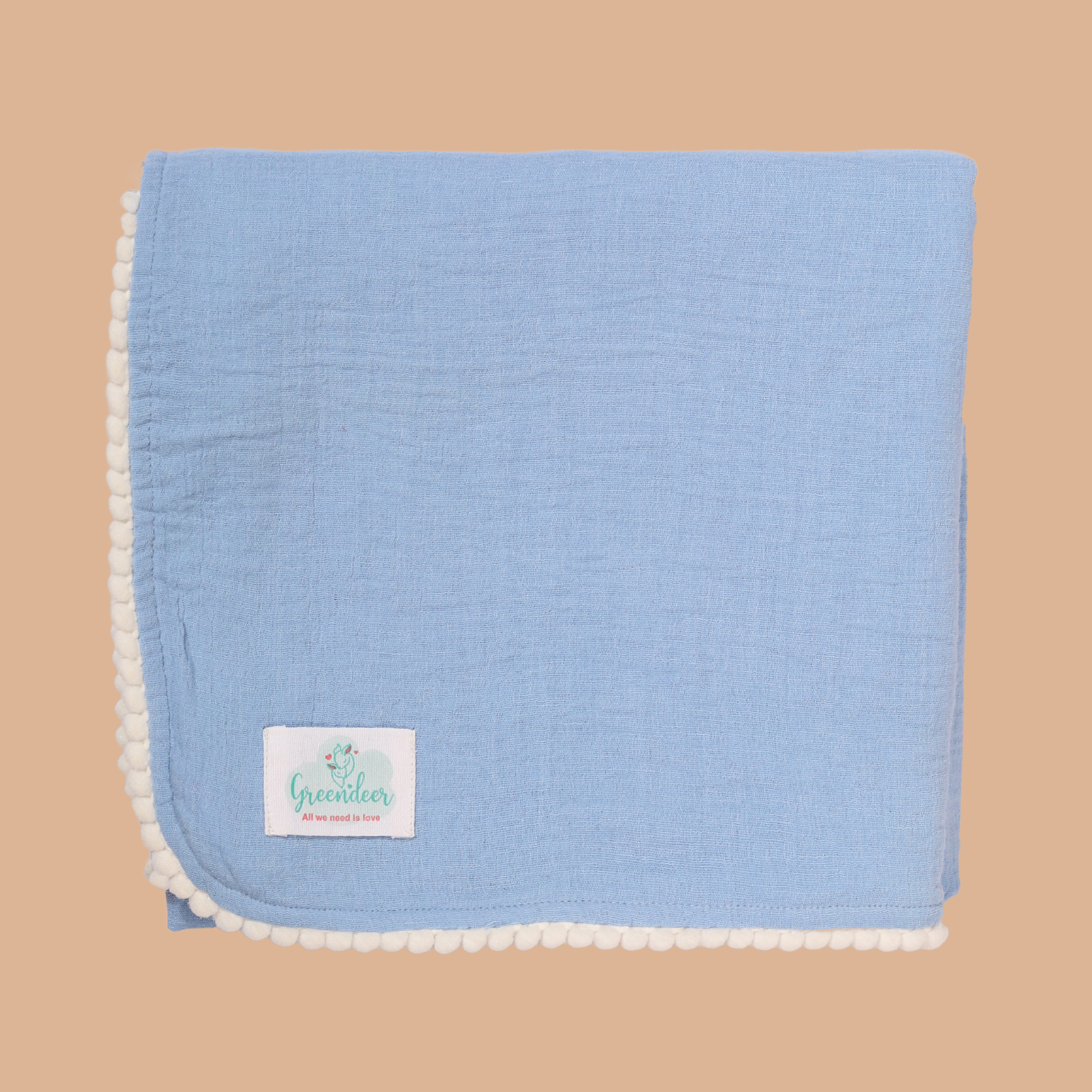 Greendeer 100% Crinkle Cotton Swaddle Cloth - Pack of 4
