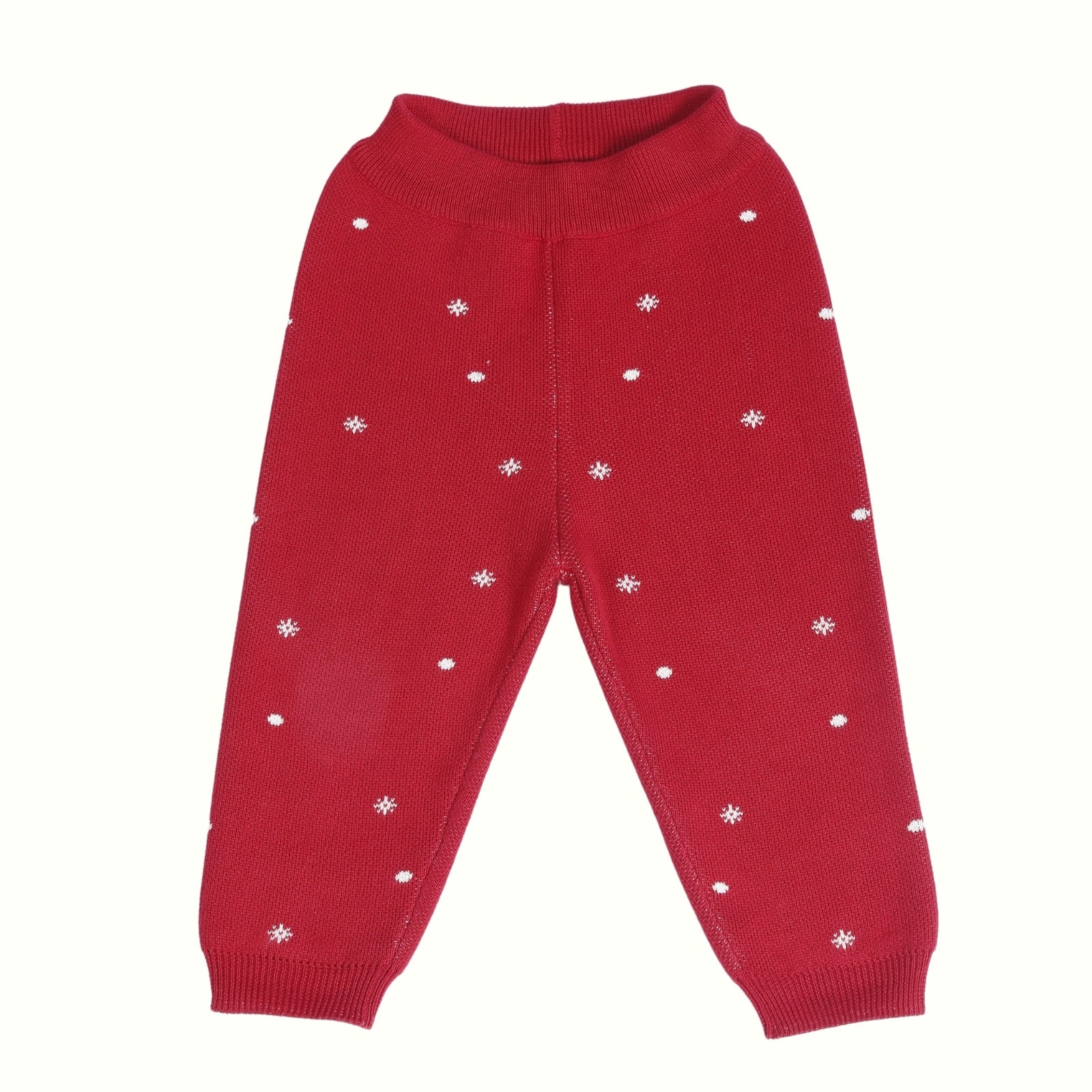 Greendeer Hearth Warming Bear Jacquard 100% Cotton Sweater - Powder Blue & Cherry Red Set of 2
