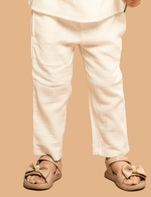100% Cotton Resort Pant Off White