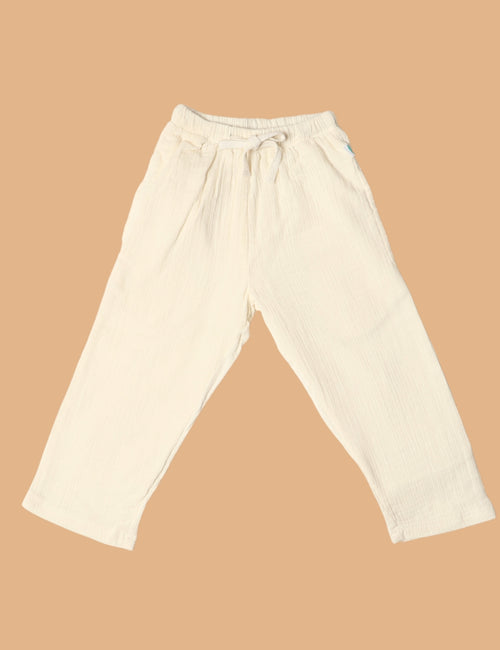 100% Cotton Resort Pant Off White