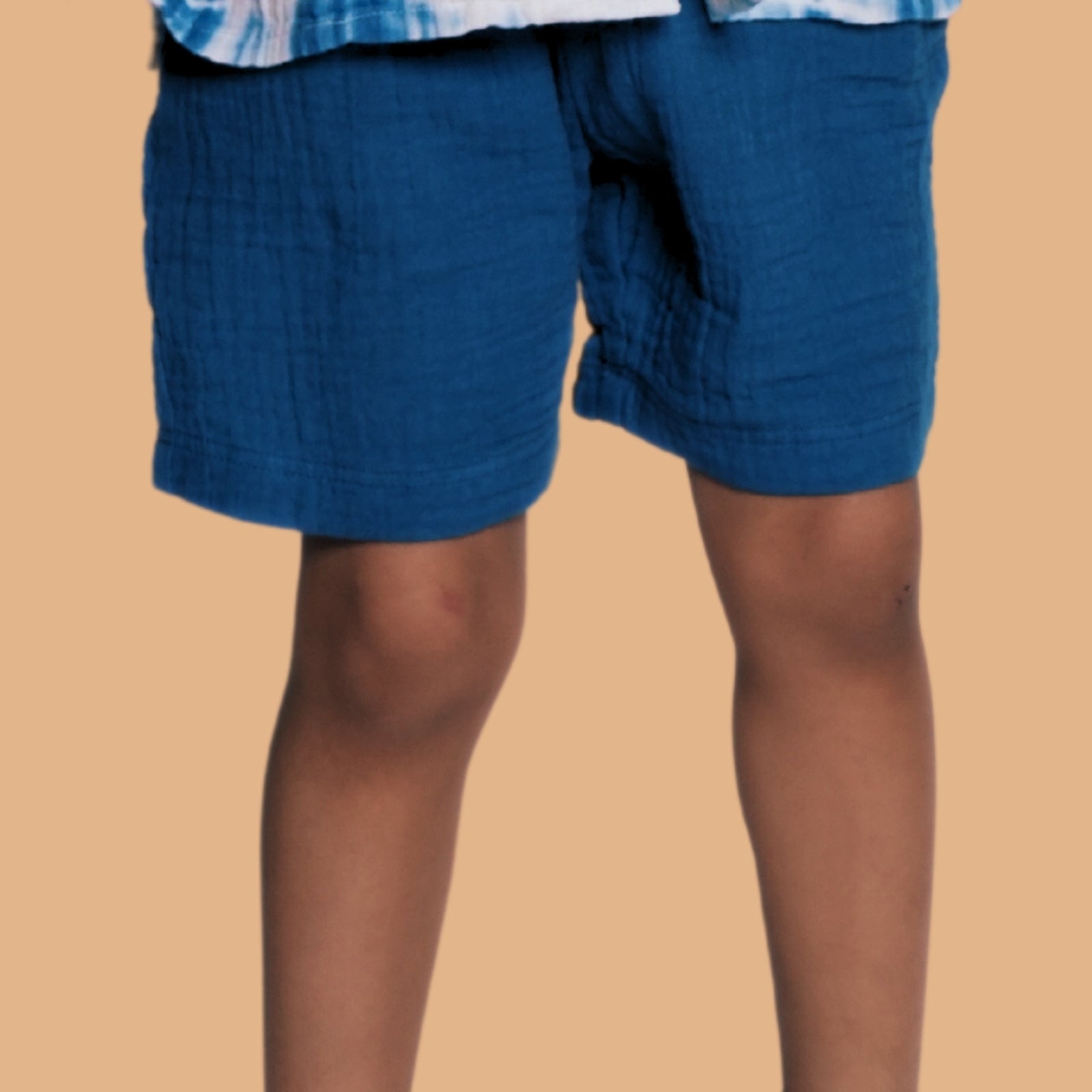 100% Cotton Resort Shorts Greek Blue
