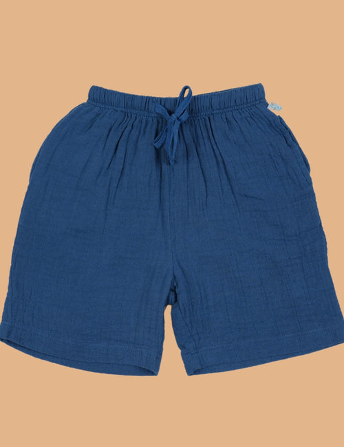 Kids of Greendeer 100% Cotton Resort Shorts Greek Blue