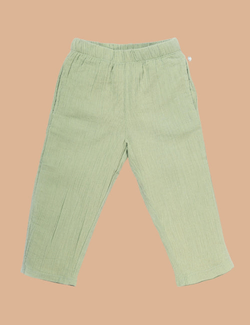 Greendeer Crinkle Soft Double Cotton Lower - Basil Green