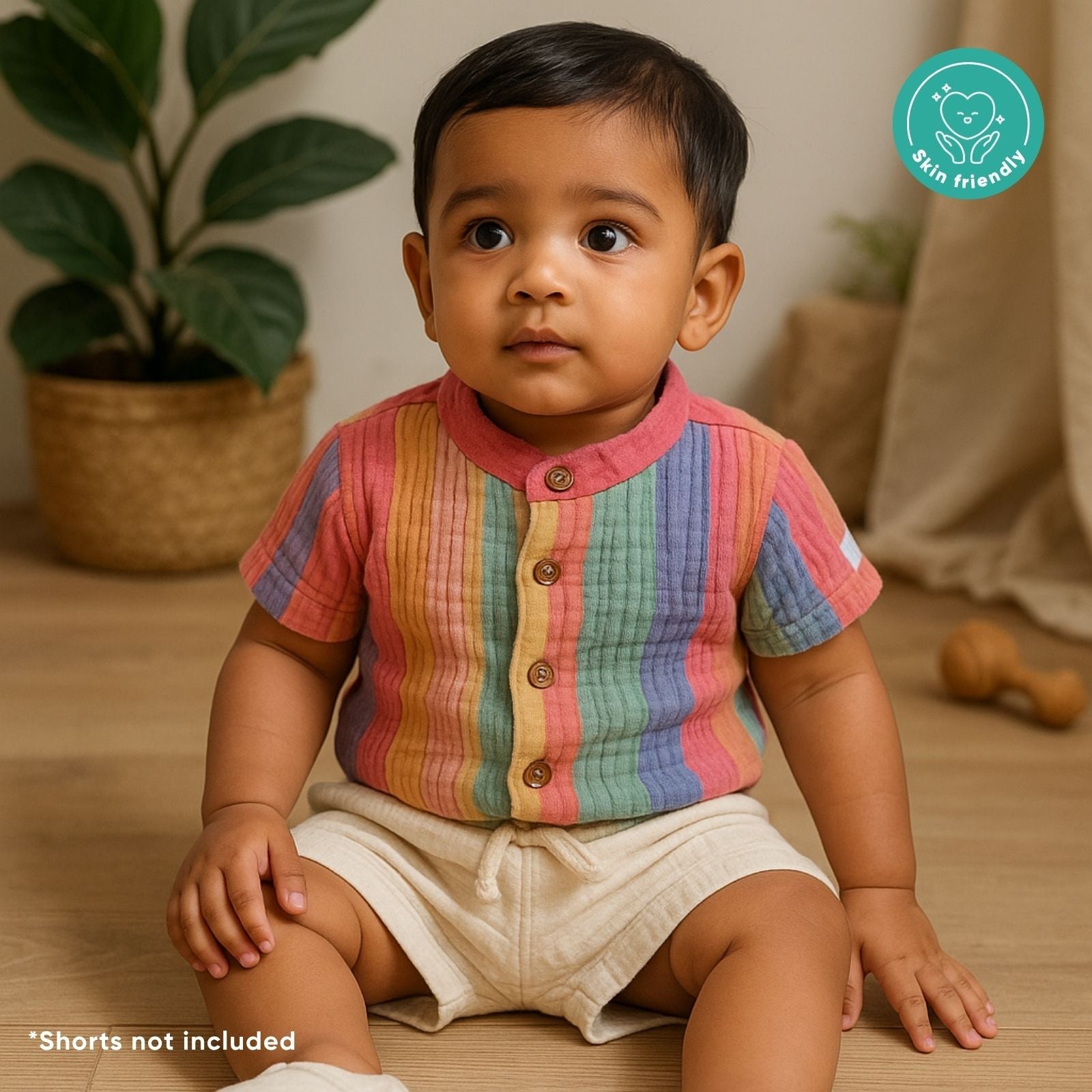 Eco Cotton Baby Shirt – Prewashed Muslin, Gentle & Soft