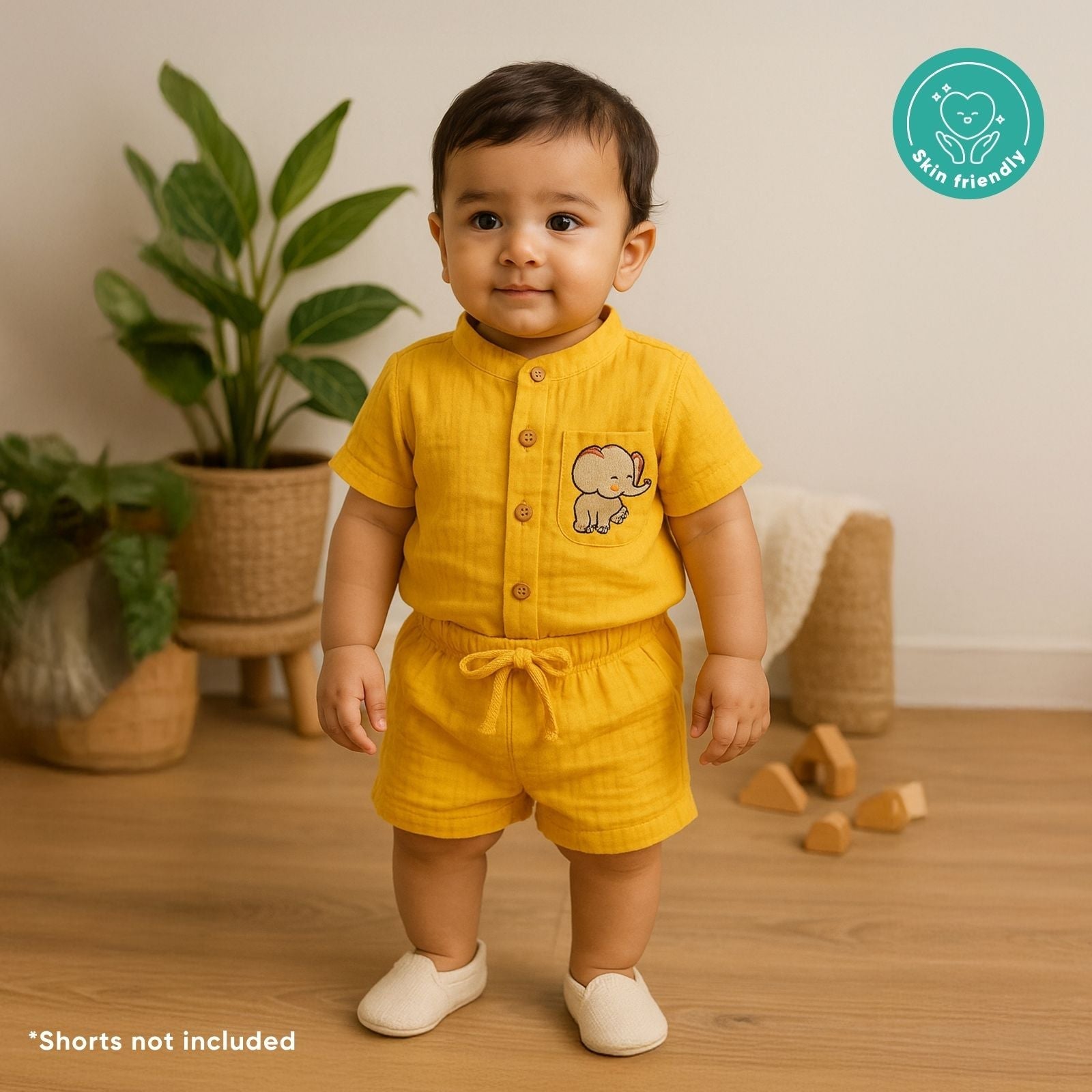 Eco Cotton Baby Shirt – Prewashed Muslin, Gentle & Soft