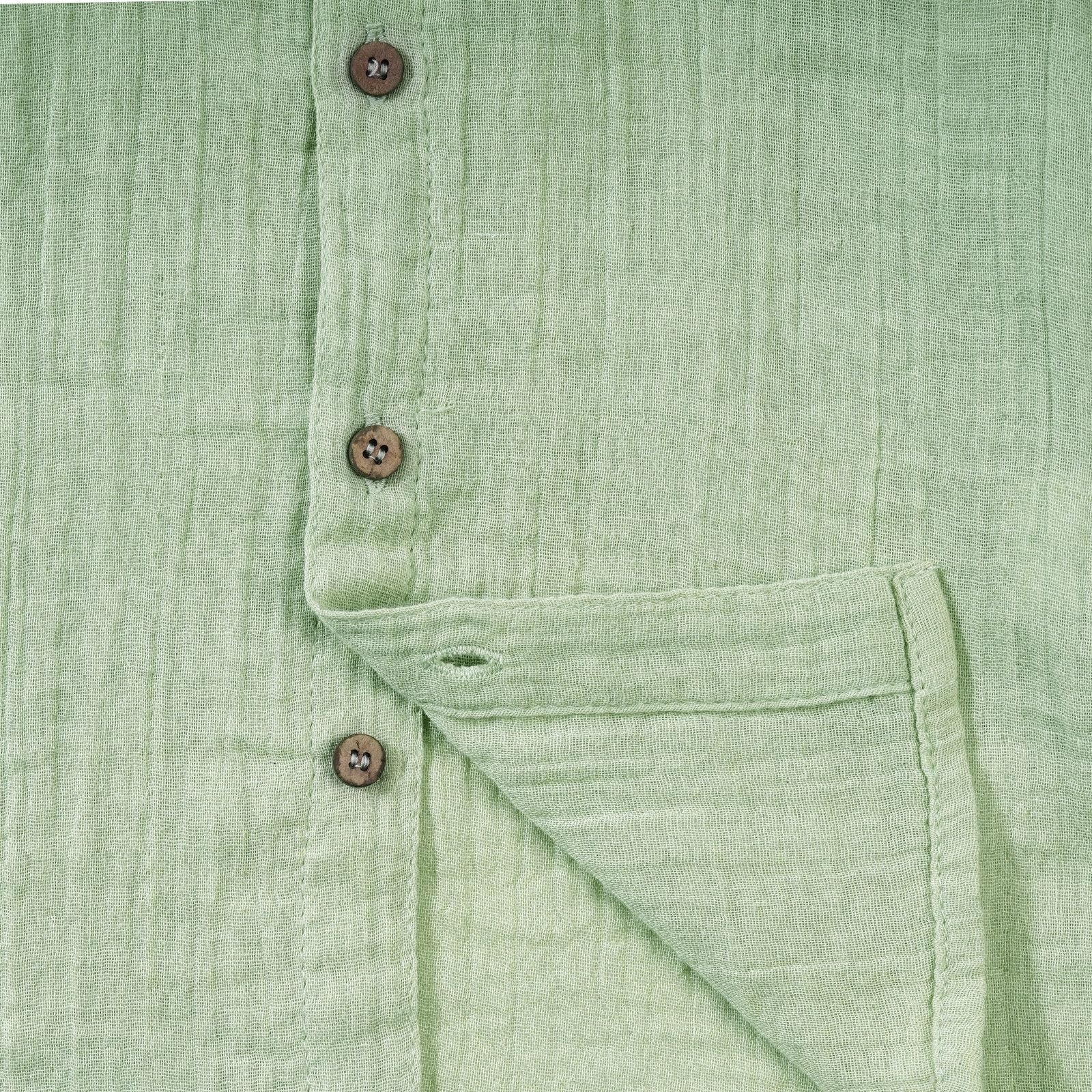 Greendeer Basil Green Shirt with White Pants in Cotton