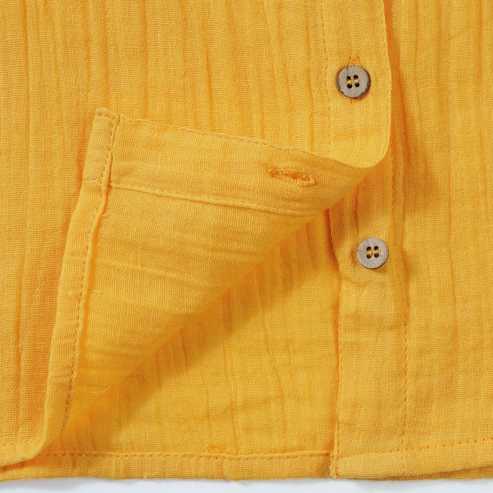 Greendeer Marigold Yellow Shirt with White Pants in Cotton