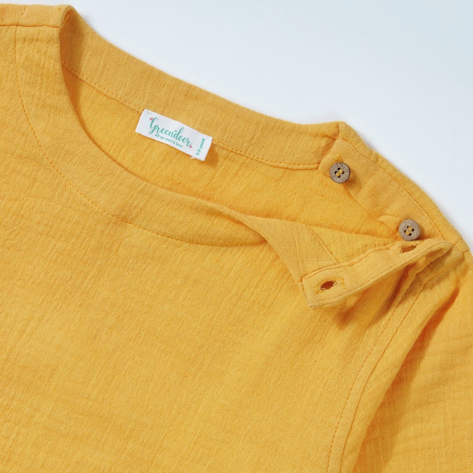 Greendeer Yellow Full Sleeve Kurta Shirt