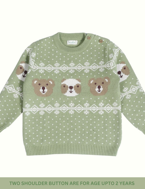 Greendeer Cheerful Dog & Enchanting Bear 100% Cotton Sweater with Lower Set of 4