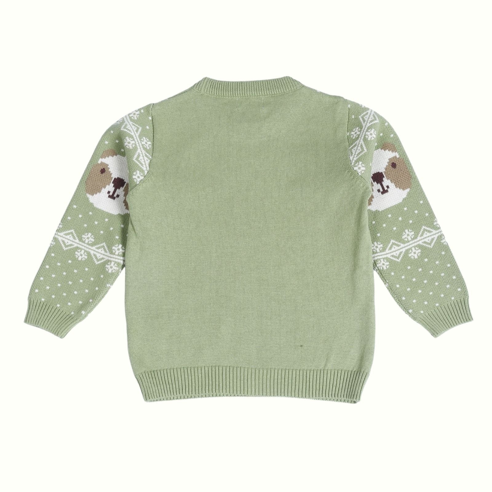 Greendeer Enchanting Bear Jacquard 100% Cotton Sweater with Lower Set of 4