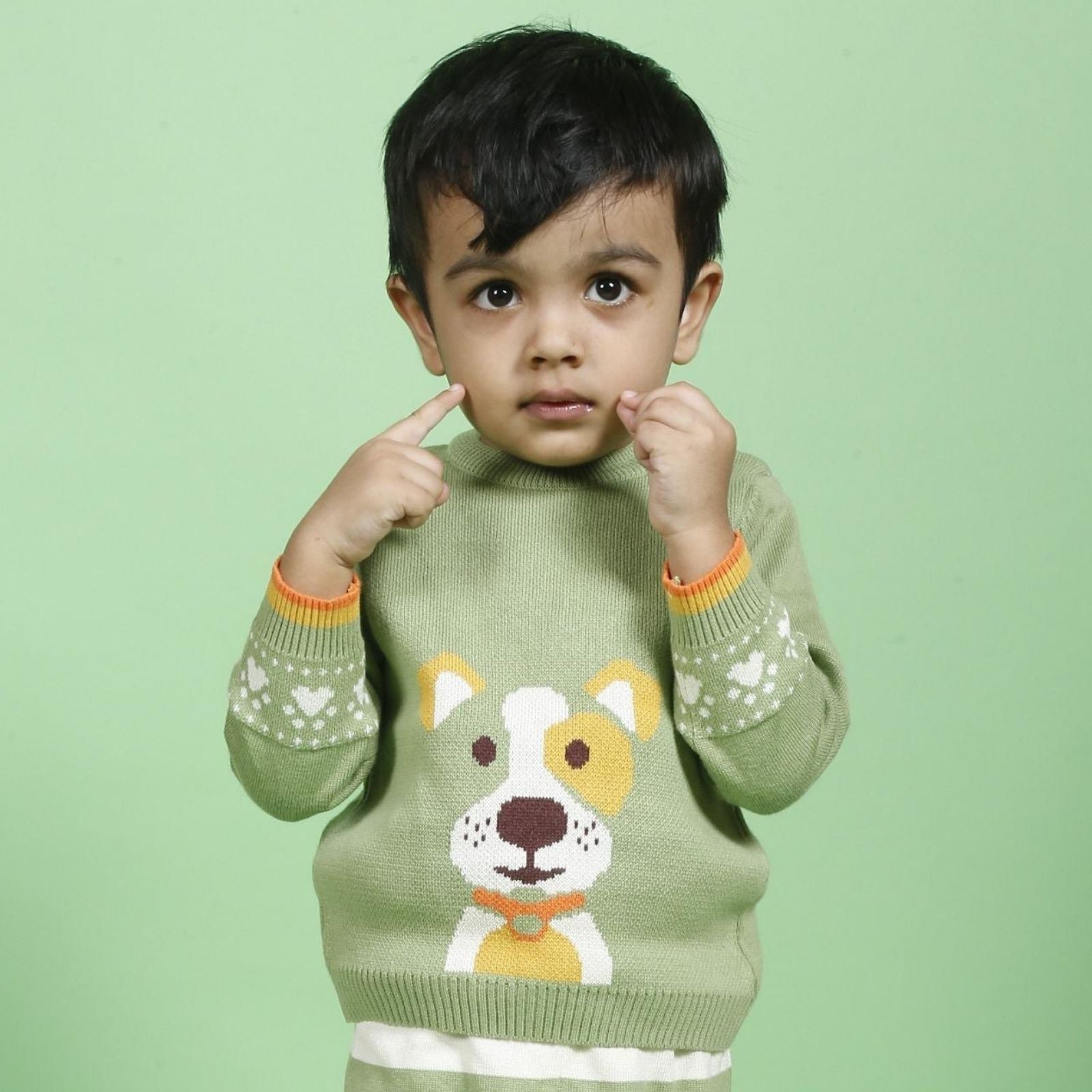 Greendeer Enchanting Bear & Cheerful Dog 100% Cotton Sweater Set of  2