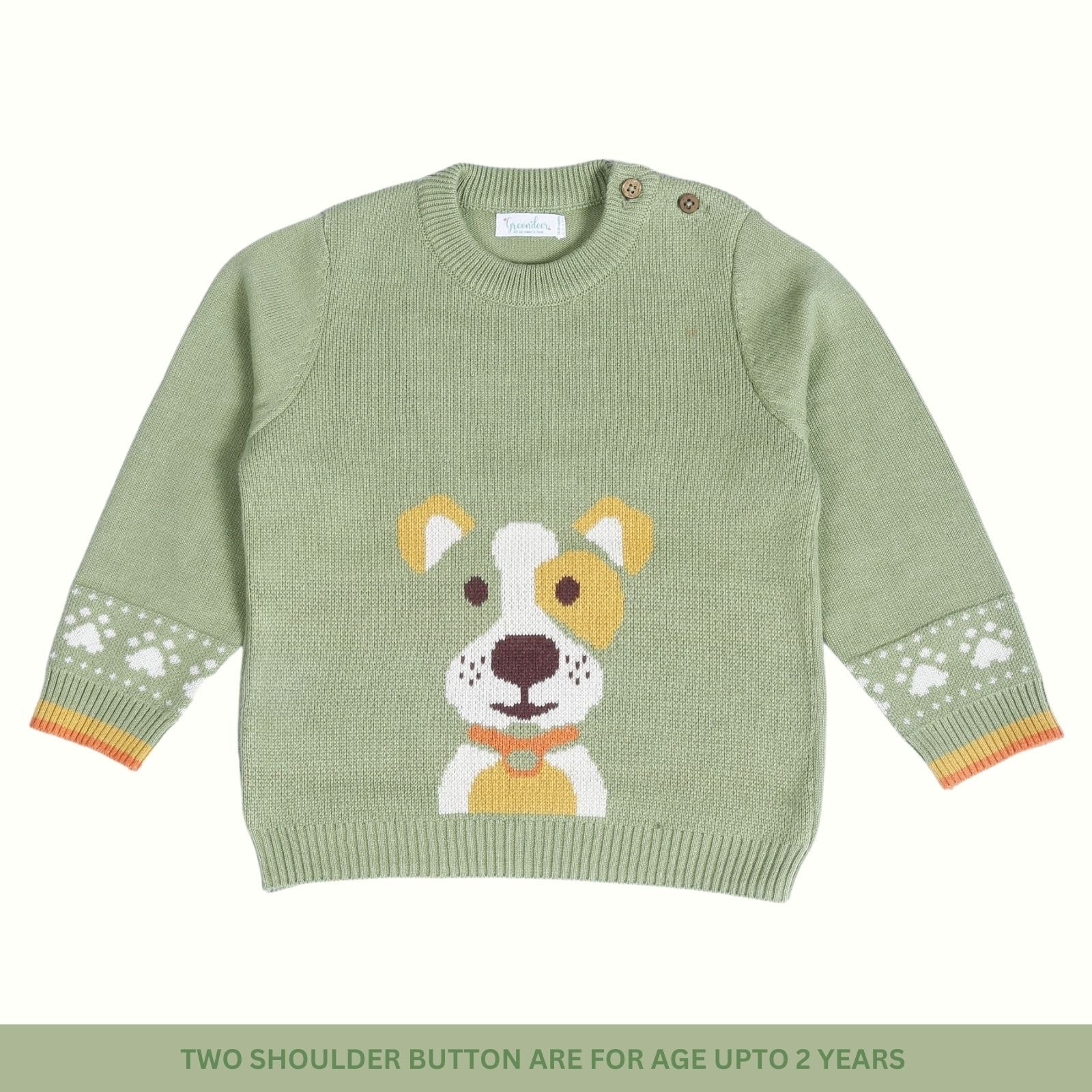 Greendeer Enchanting Bear,  Cheerful Dog & Happy Baby Animal 100% Cotton Sweater with Lower  Set of 5