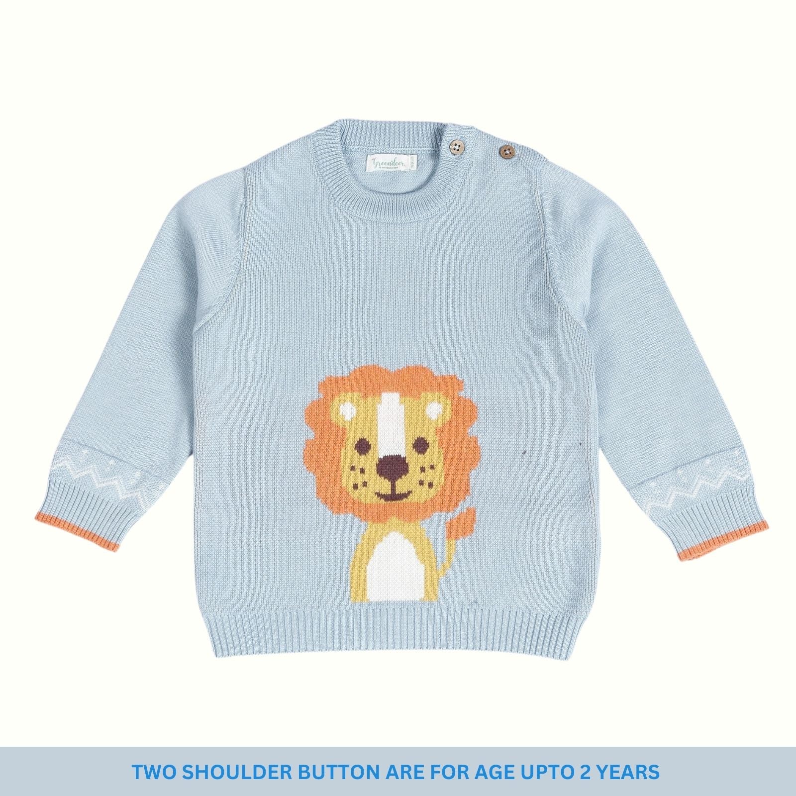 Greendeer Delighted Lion & Sunny Fox 100% Cotton Sweater Set of 2