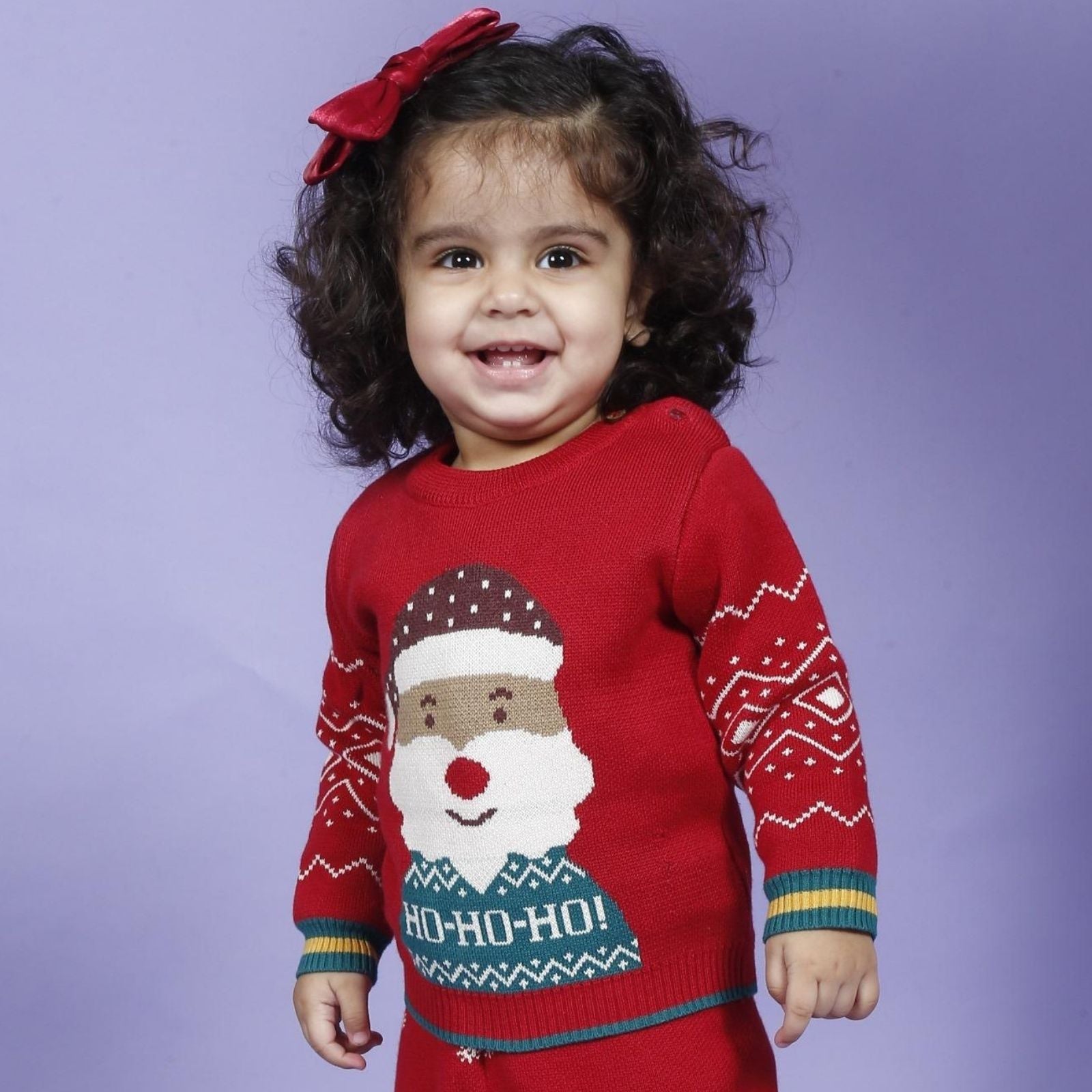 Greendeer Santa & Jaunty/Joyful Reindeer 100% Cotton Sweater with Lower Set of 5