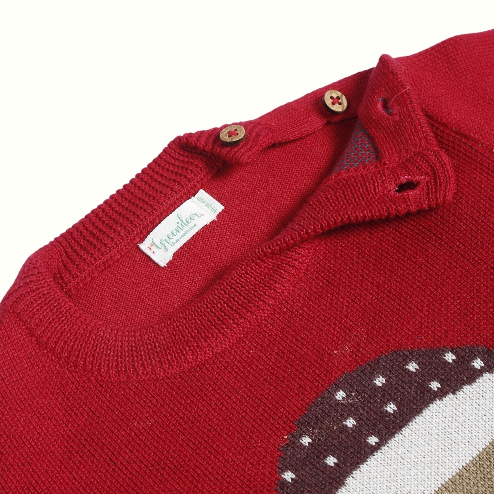 Greendeer Santa Jacquard 100% Cotton Sweater with Lower Set of 4