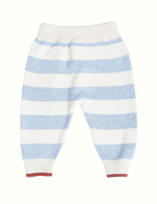 Greendeer Baby Blue Stripe 100% Cotton Diaper Lower - Baby Blue