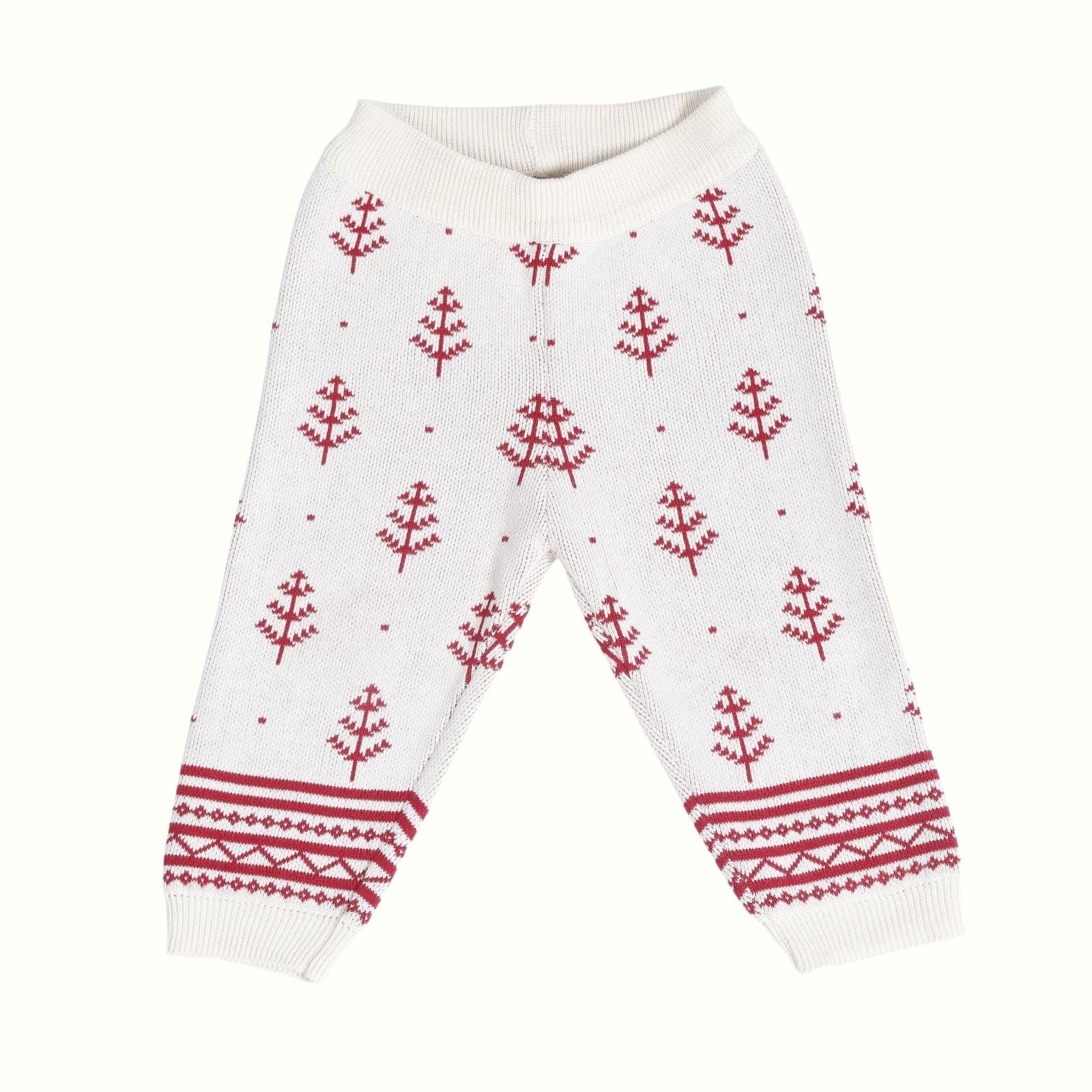 Greendeer Joyful Reindeer Jacquard 100% Cotton Sweater with Lower Set of 4