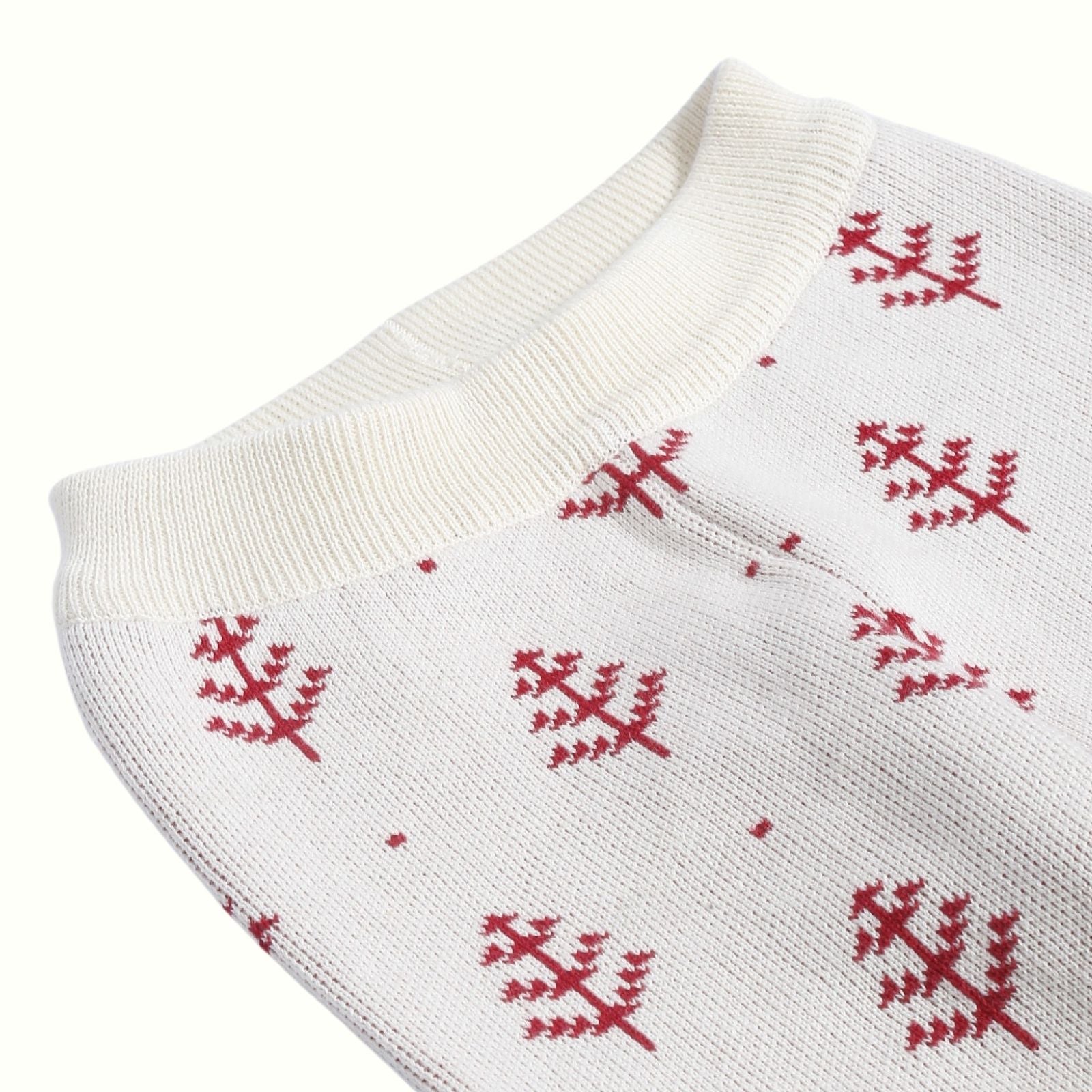 Greendeer Joyful Reindeer Jacquard 100% Cotton Sweater with Lower Set of 4