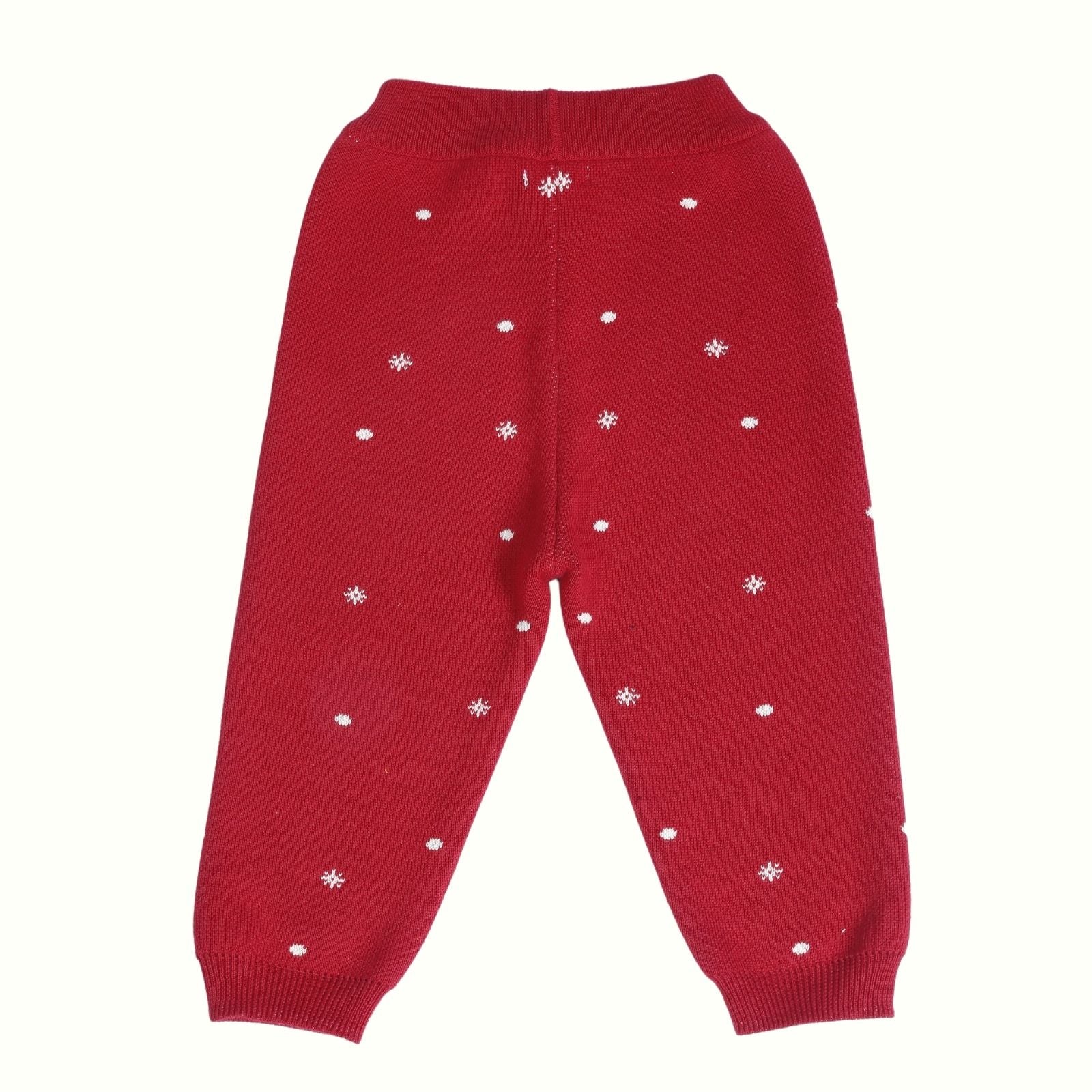 Greendeer Cherry Red Snow Fall Jacquard 100% Cotton Lower - Cherry Red