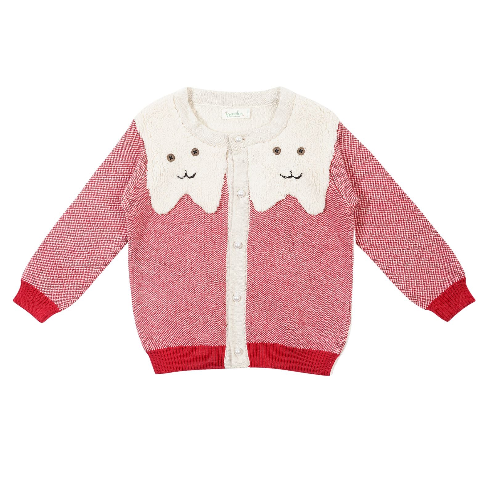 Wiskers  Jacquard Sweater - Red