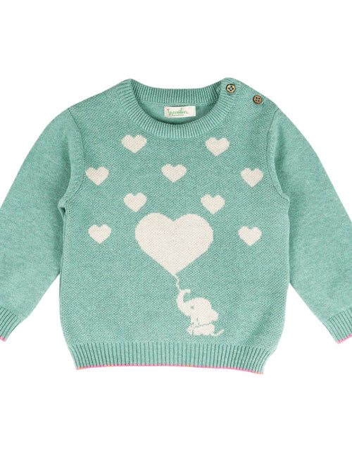 Lovable Baby Elephant Sea Weed Sweater - Blue 