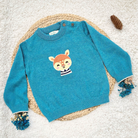 Blissful Reindeer Teal Sweater