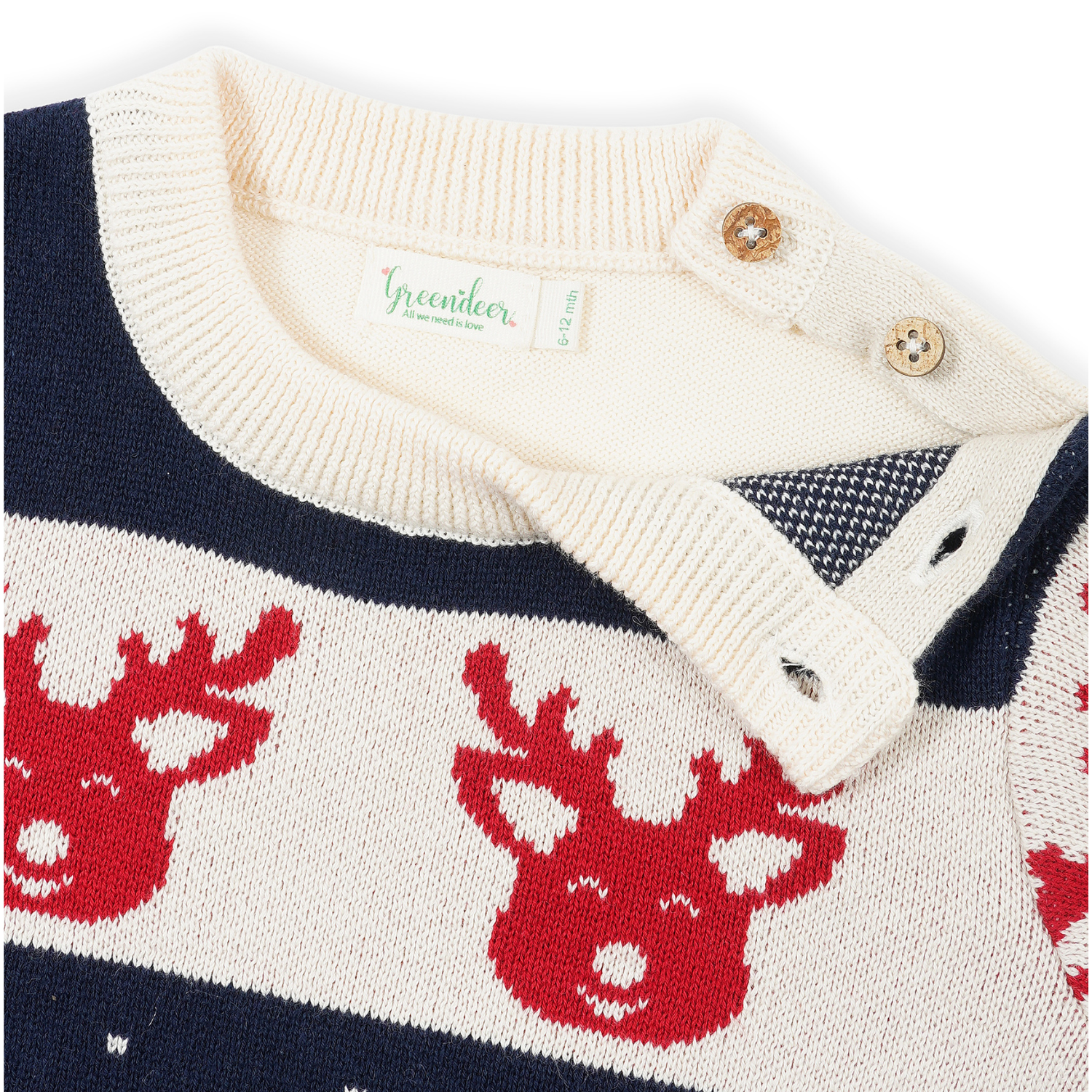 Soulful Reindeer Jacquard Navy Sweater